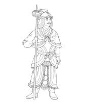 A coloring page of chinese clothing